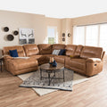 Light Brown 6 Piece Reclining Sectional U8750