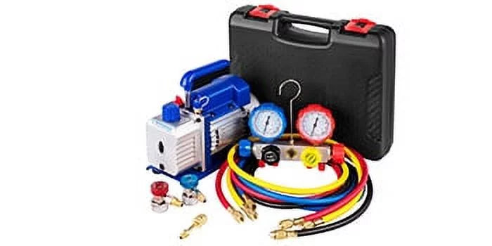 4.8CFM Single Stage Vacuum Pump with Manifold Gauge Set P4271