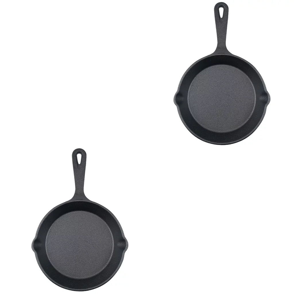 2pcs Mini Cast Iron Skillet Non-stick Frying Pan I199100