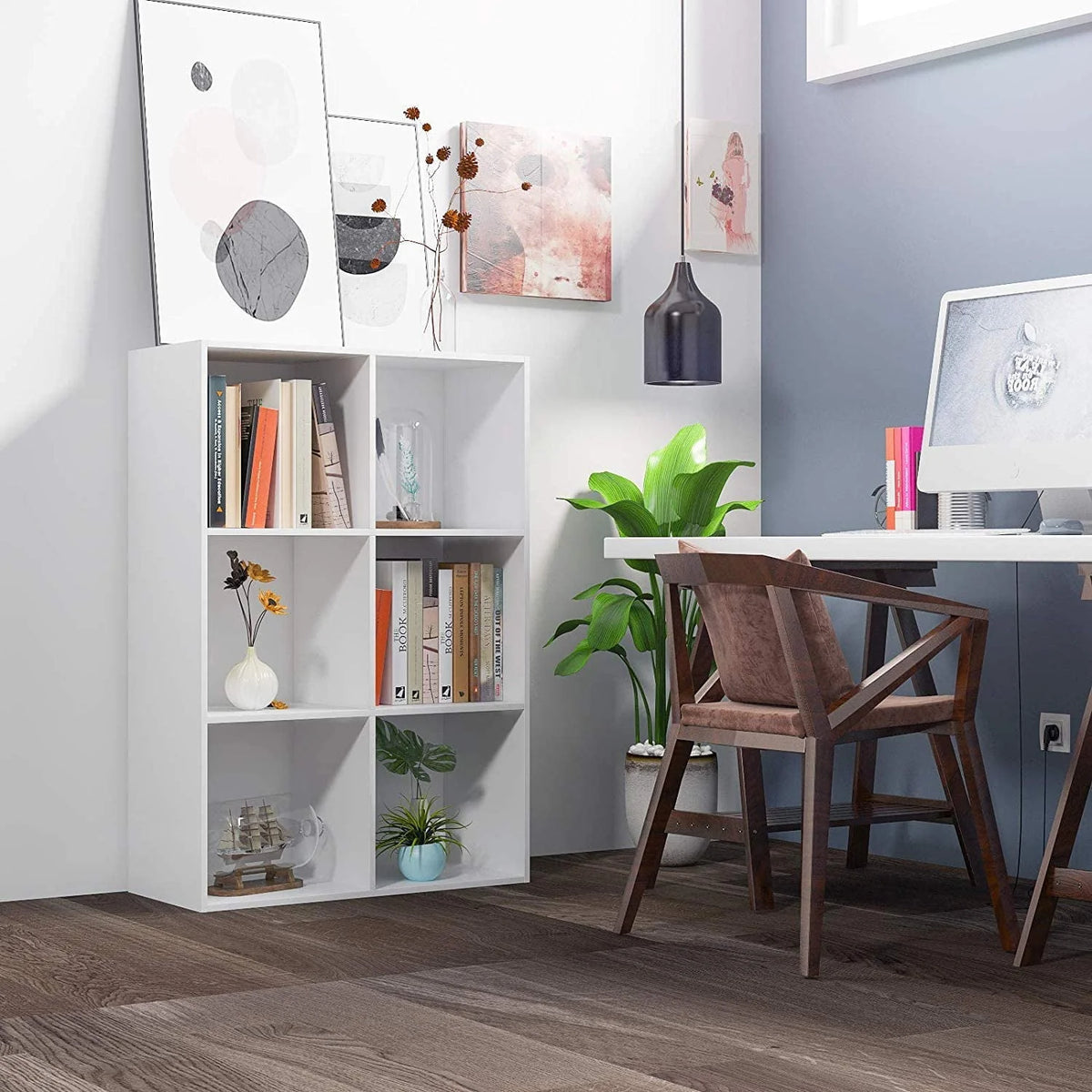 White 6 Cube Bookcase Storage Cabinet B577