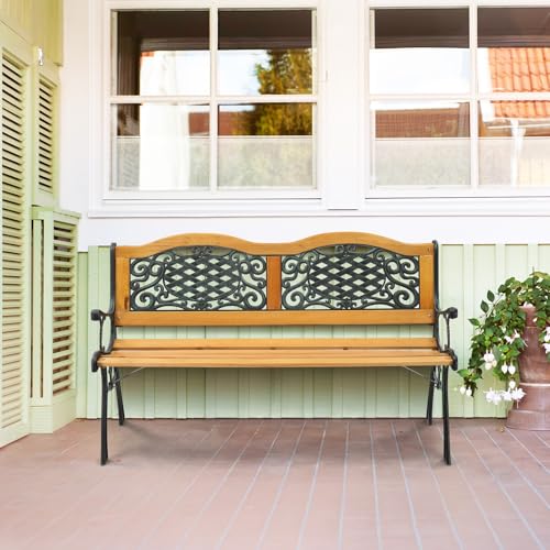 Metal Wood Garden Bench J659