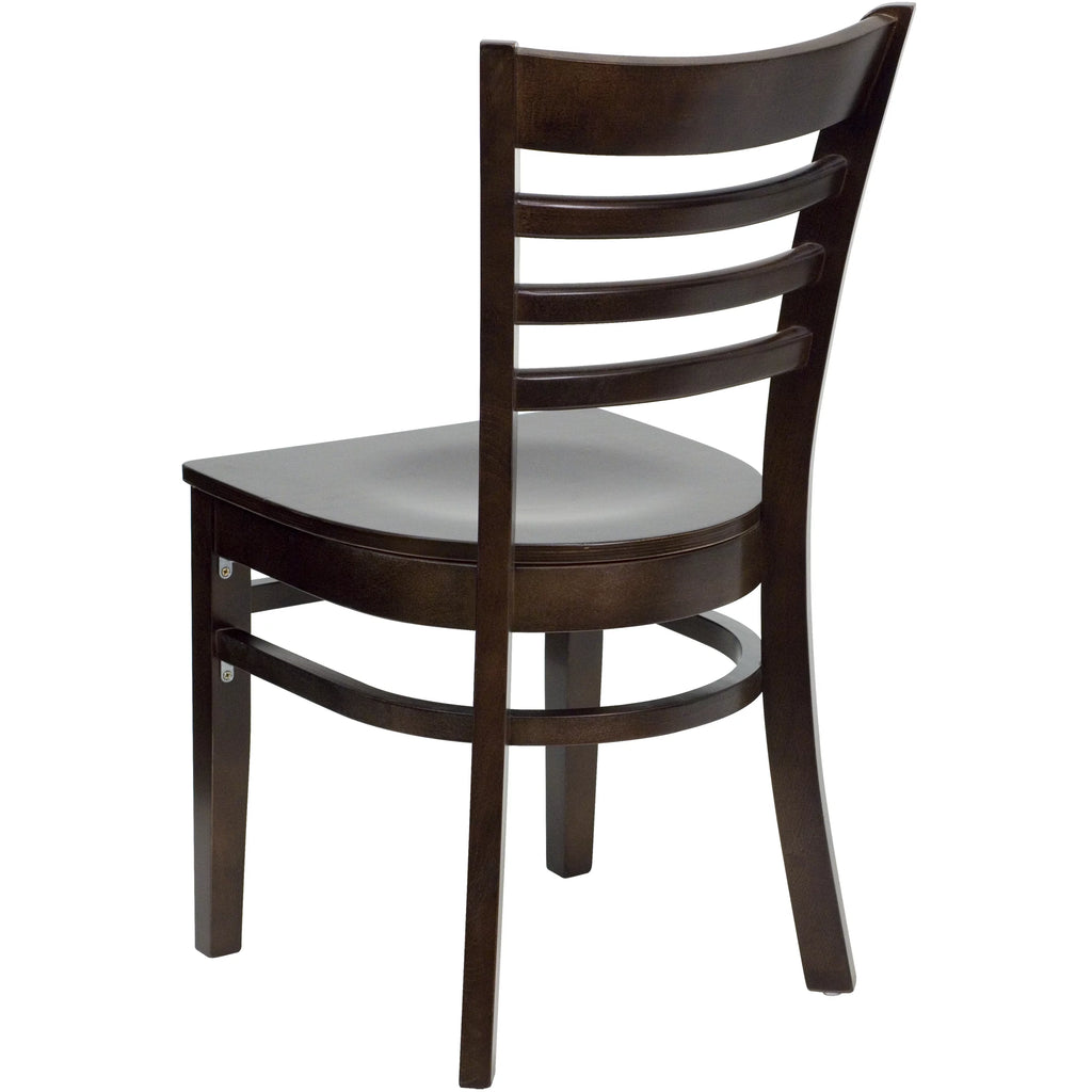Ladder Back Walnut Wood Restaurant Chair C128
