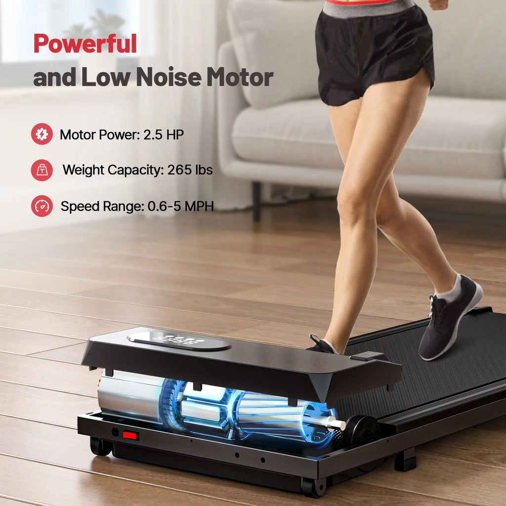 Under Desk Treadmill 265 Lb Capacity Black Q45048