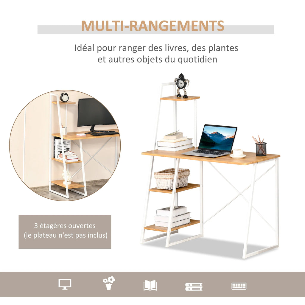 Computer Desk with 3-Tier Storage Shelves G6797