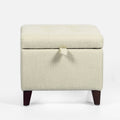White Square Fabric Storage Ottoman K186