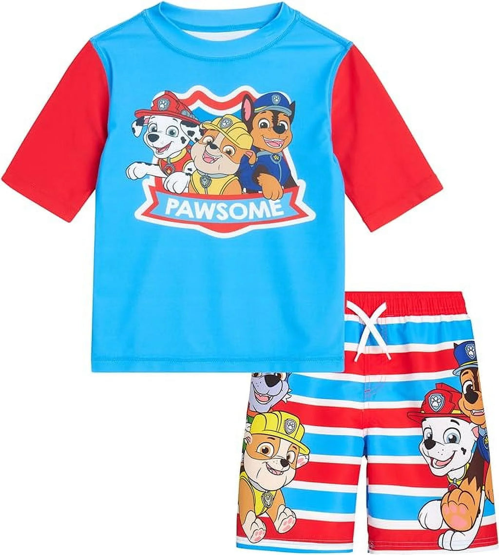 Boys' UPF 50+ Rash Guard Set Swim Shirt and Trunks S282