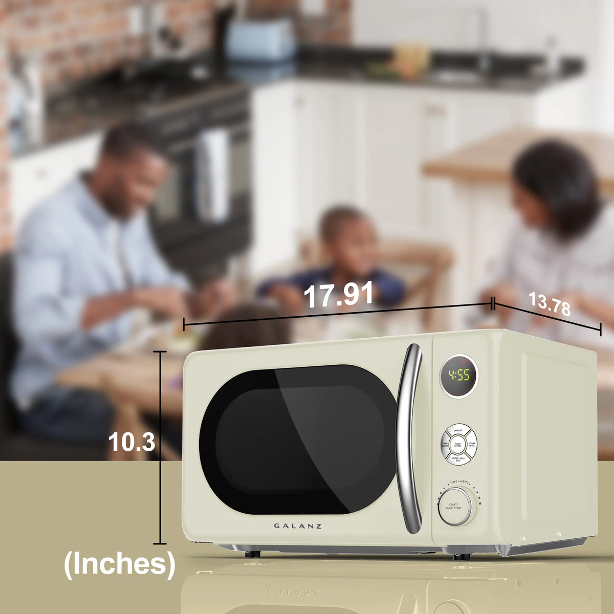 0.7 Cu. ft. 700 Watts Cream Countertop Microwave Oven Y2656