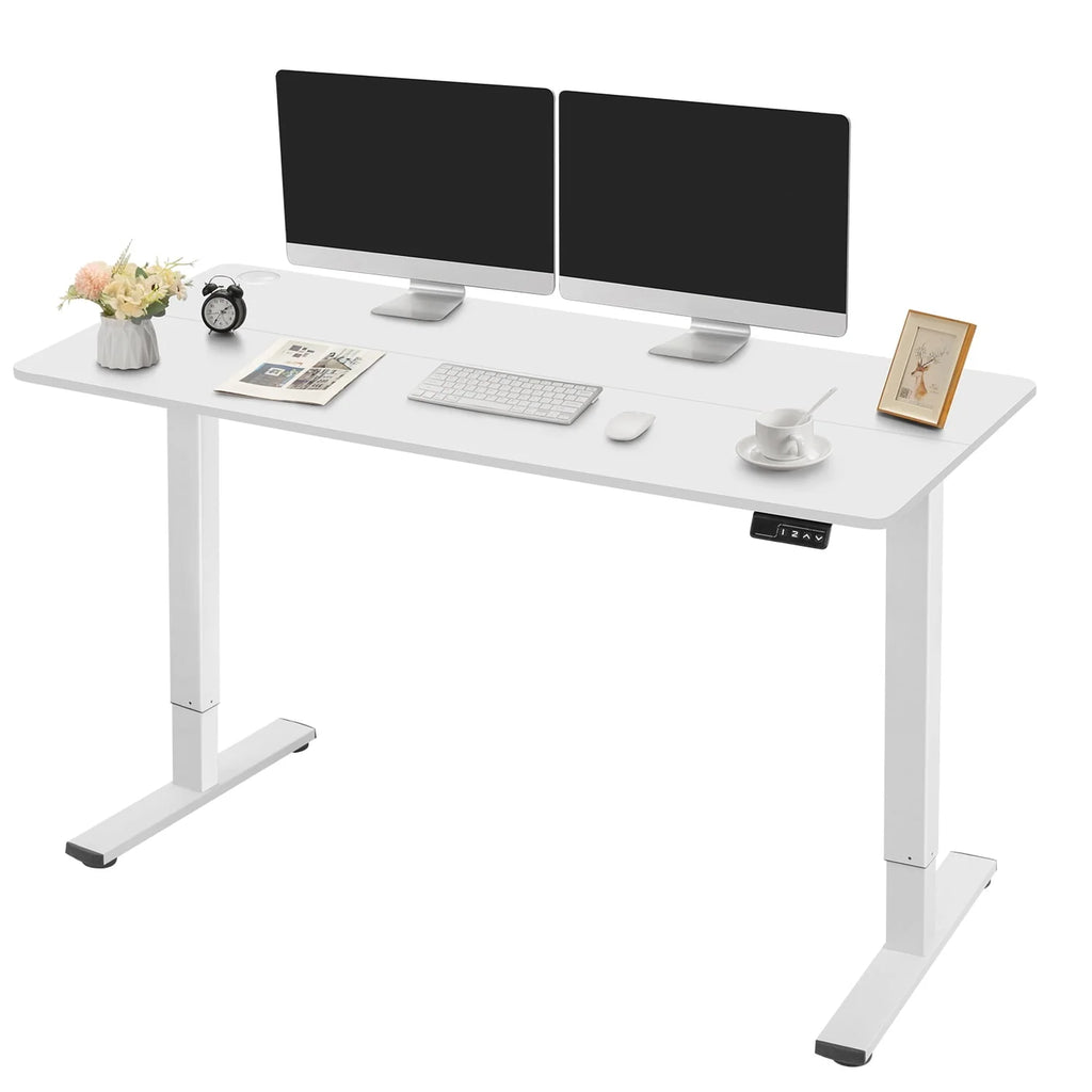 Electric Height Adjustable Standing Desk with Memory Preset, White P9221