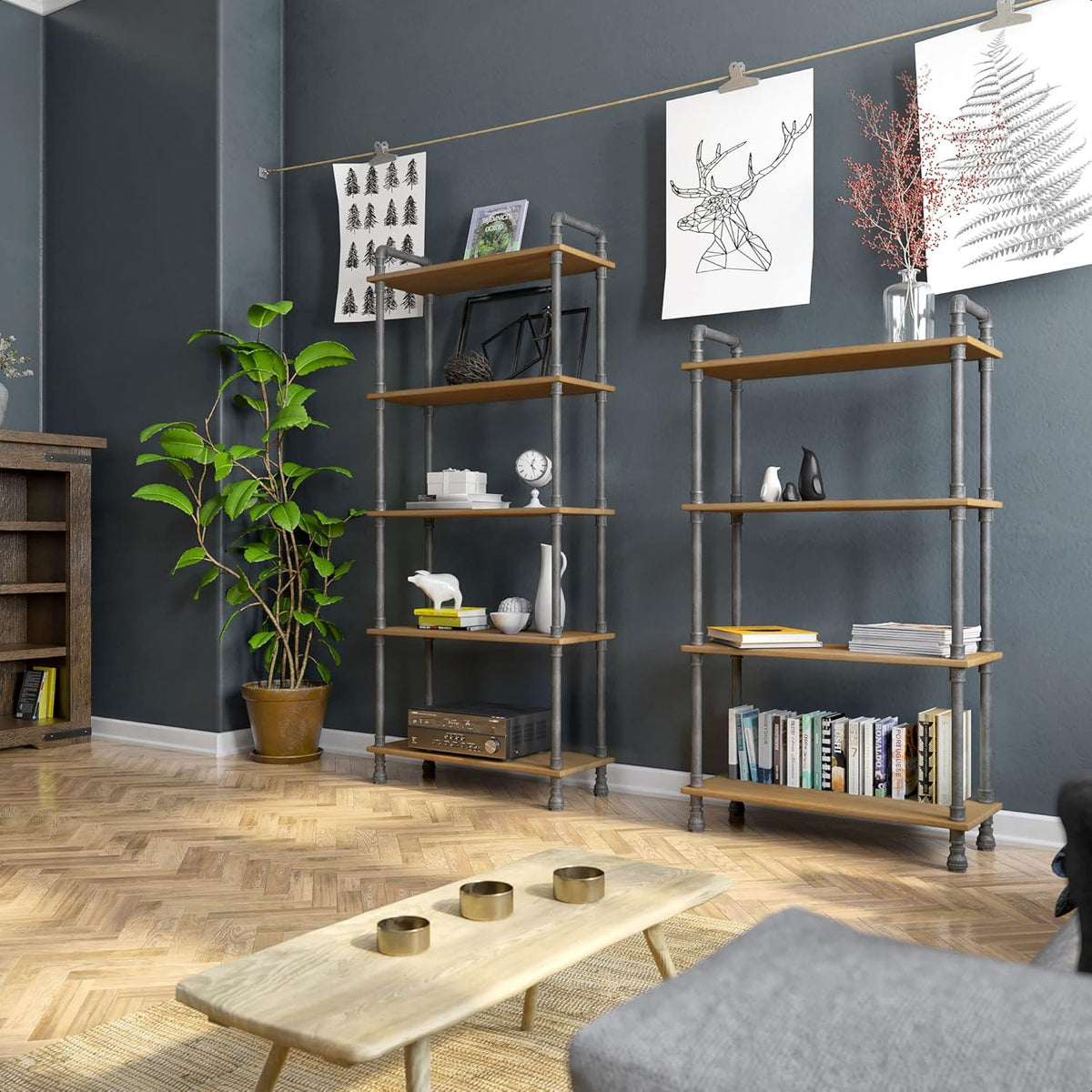 5-Tier Solid Pine Open Wood Bookcase Z54736