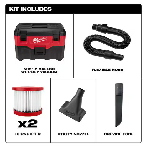 18-Volt Cordless Wet/Dry Vacuum with HEPA Filter W498376