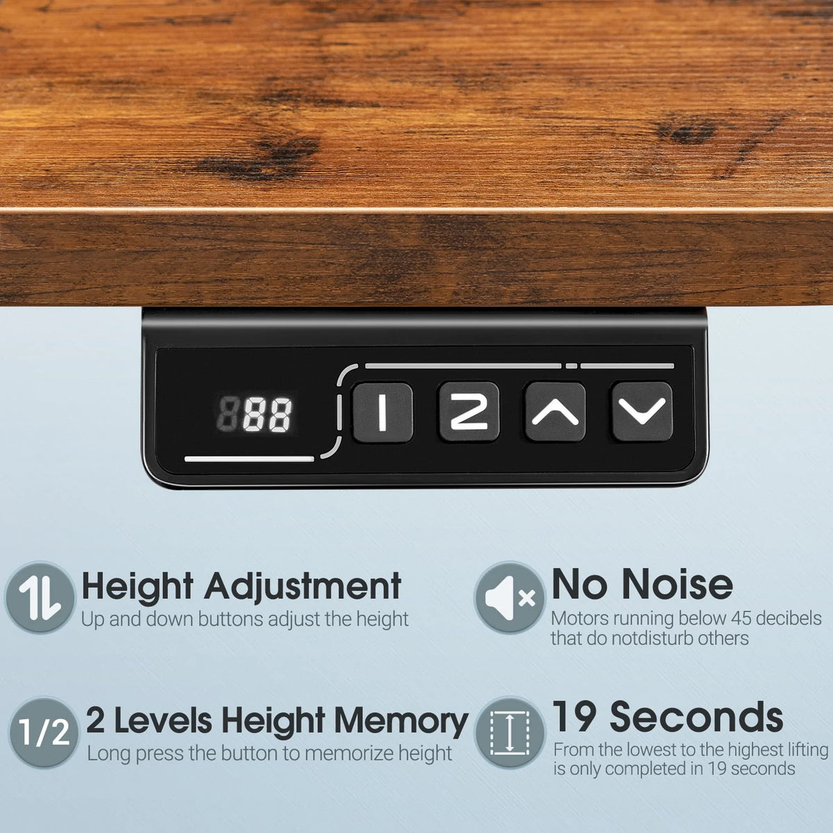 Electric Height Adjustable Standing Desk with Memory Preset, White P9221