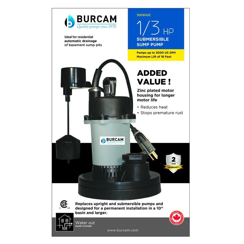 1/3 HP 3000 GPH Submersible Sump Pump T359