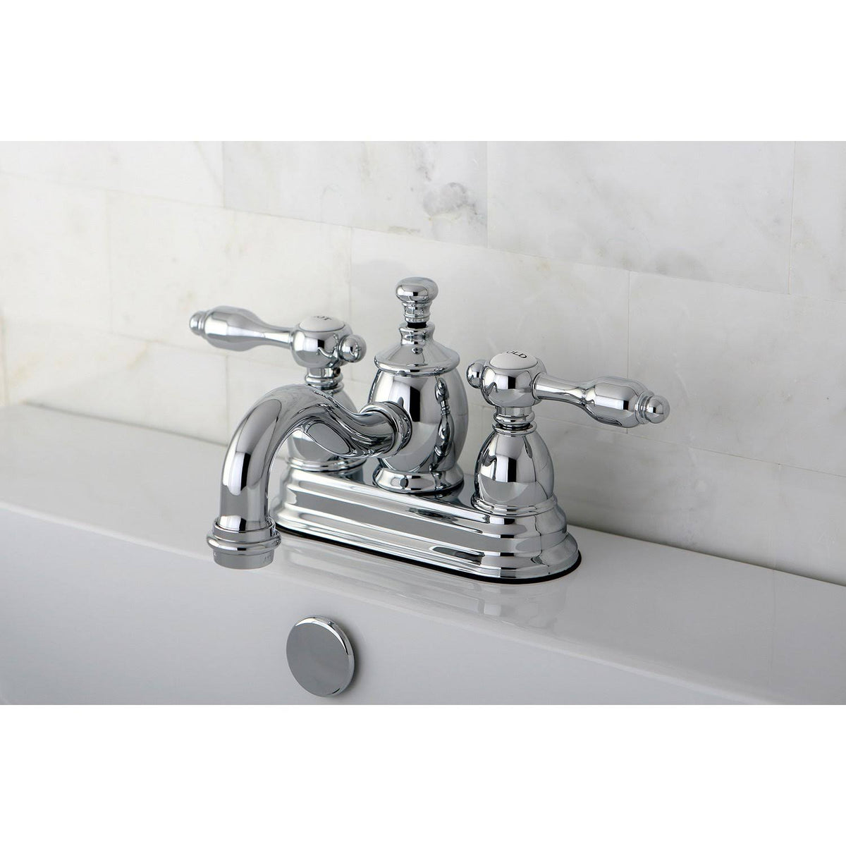 Chrome Centerset Lavatory Faucet with Pop-Up Y652104