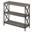 3-Tier Weathered Gray Bookcase E853742