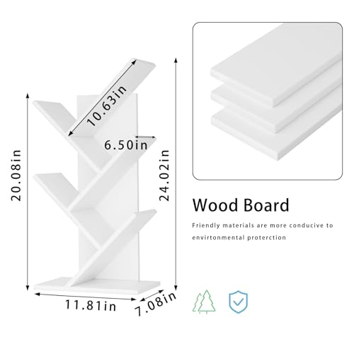 10 Tier Dark Grey Wood Tree Bookshelf R4935