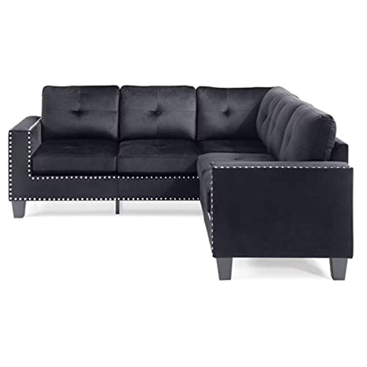 Black Velvet Sectional Q427