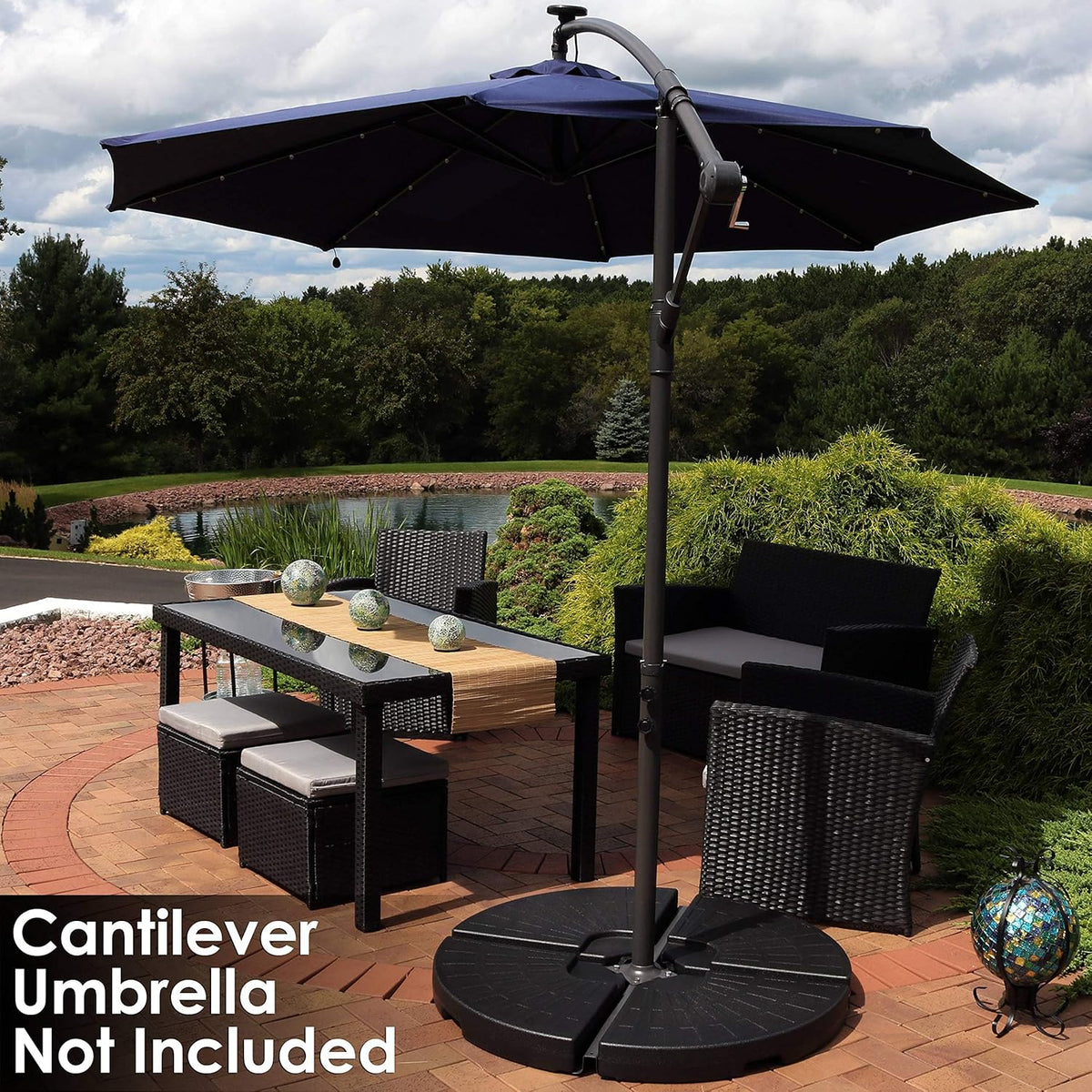 4-Piece Heavy-Duty Cantilever Offset Patio Umbrella Base Plates K11738