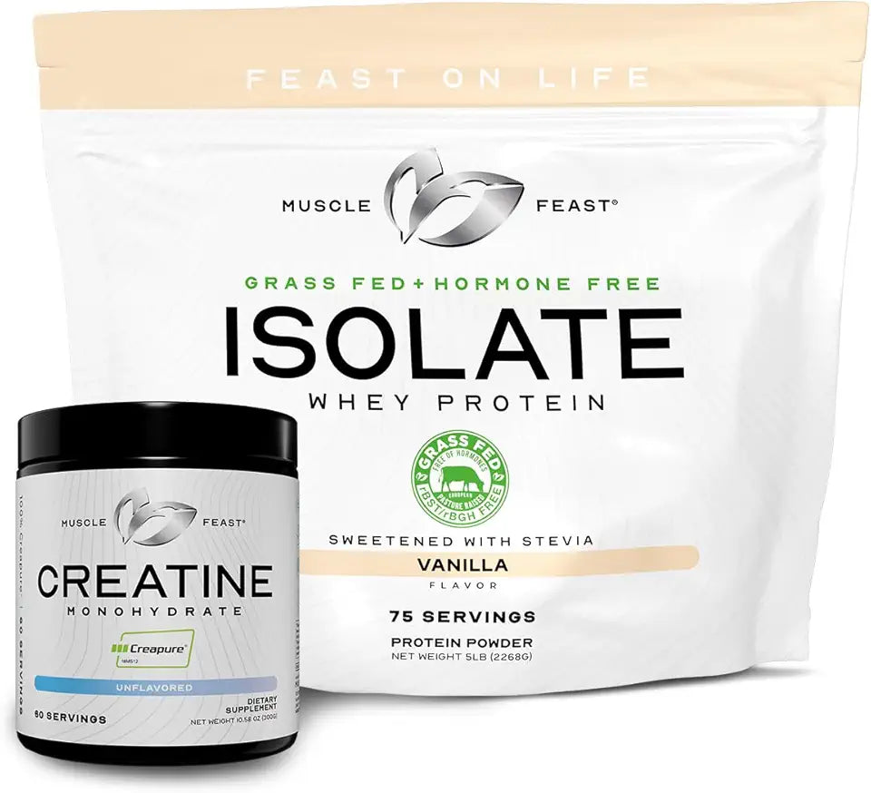 Unflavored 300g Powder and Vanilla 5lb Whey Protein Isolate Bundle G901