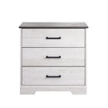 3 Drawer Washed White Wood Nightstand D865576