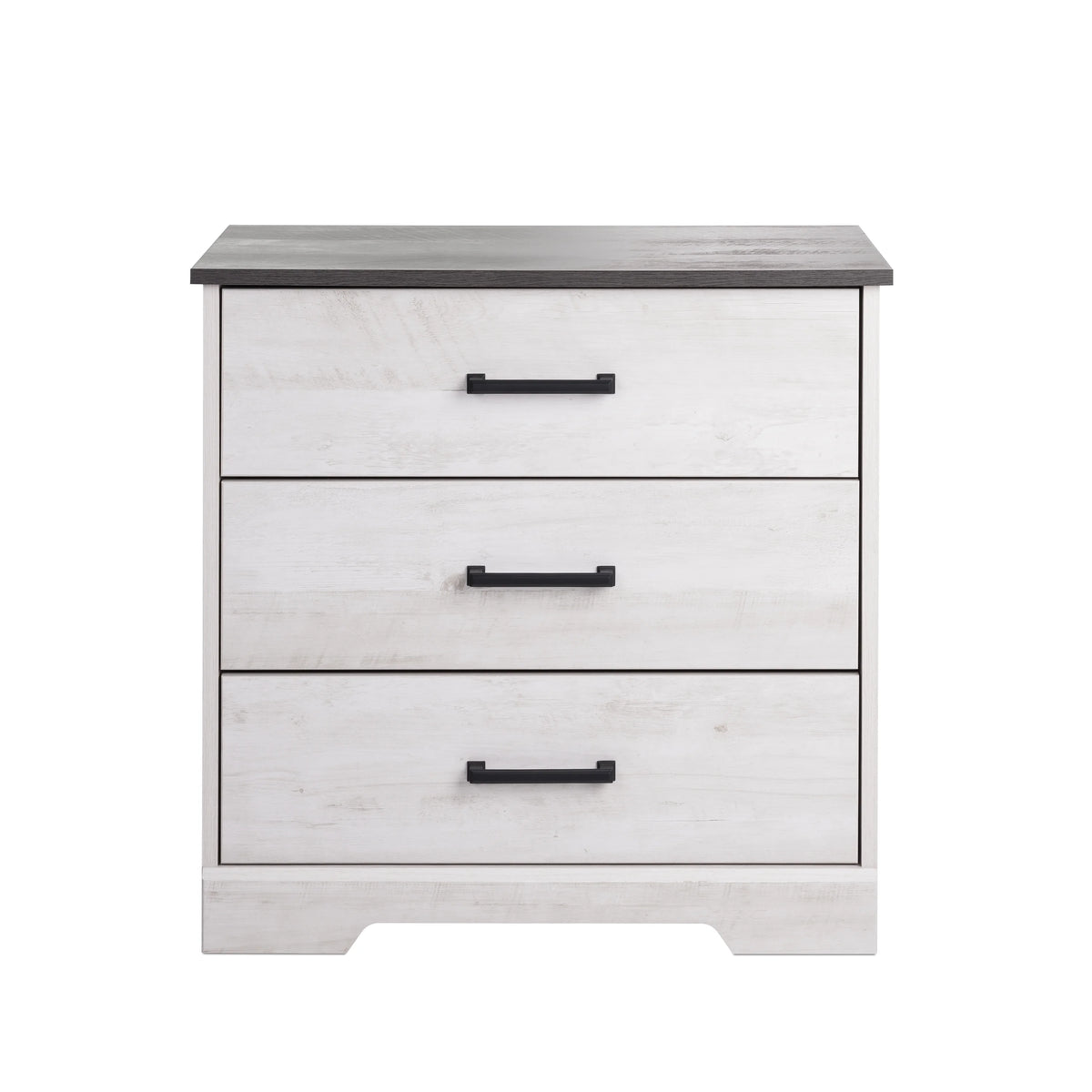 3 Drawer Washed White Wood Nightstand D865576