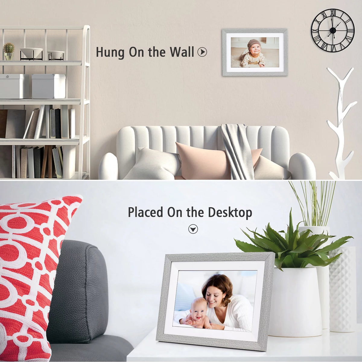 WiFi Digital Photo Frame 10.1-Inch TFT Screen 16GB Storage C8946