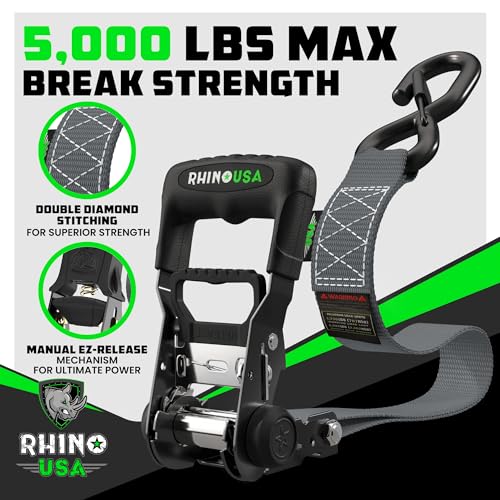 Heavy Duty Ratchet Straps 4-Pack Black D343