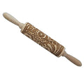 14.9" Paisley Engraved Wooden Rolling Pin S5970