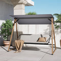 Gray 3-Seat Porch Swing with Stand P731