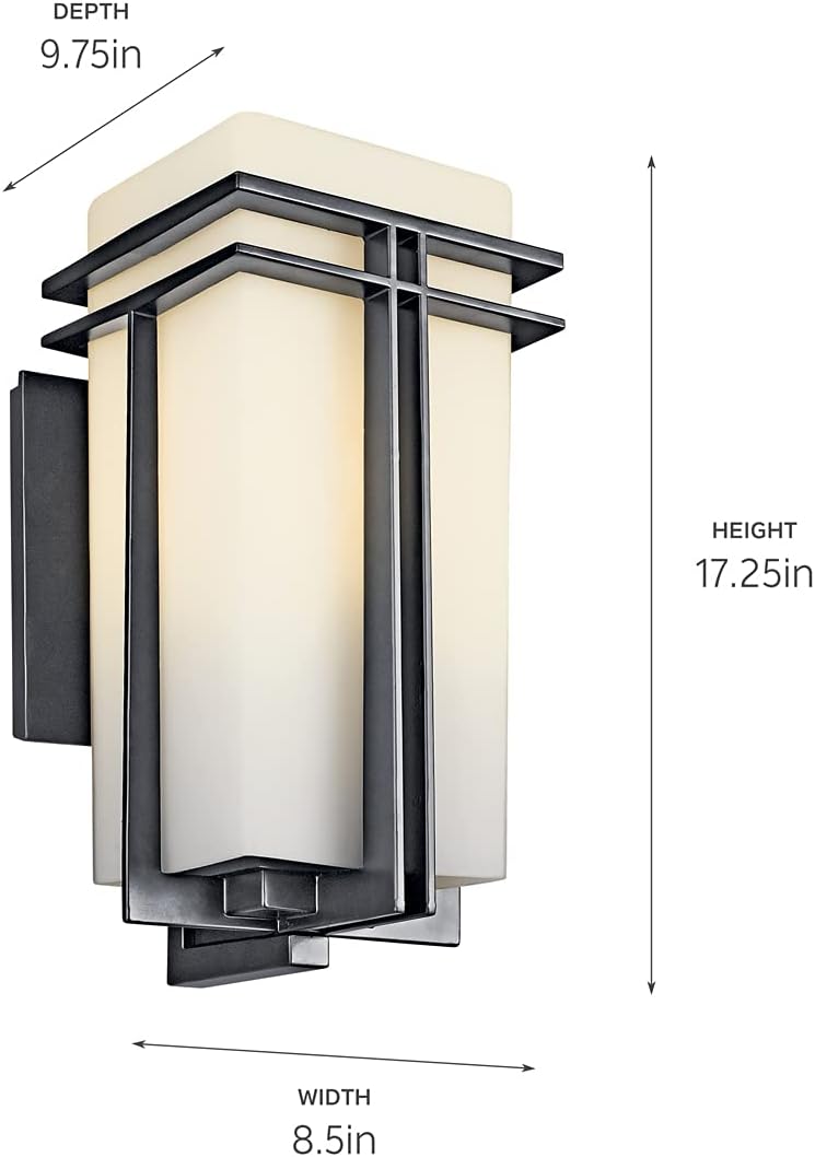 1 Light Black Outdoor Wall Light F90725