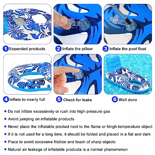 Inflatable Pool Float Lounger with Backrest and Cup Holders Q339412