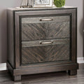 2 Drawers Wood Nightstand in Espresso Q35947