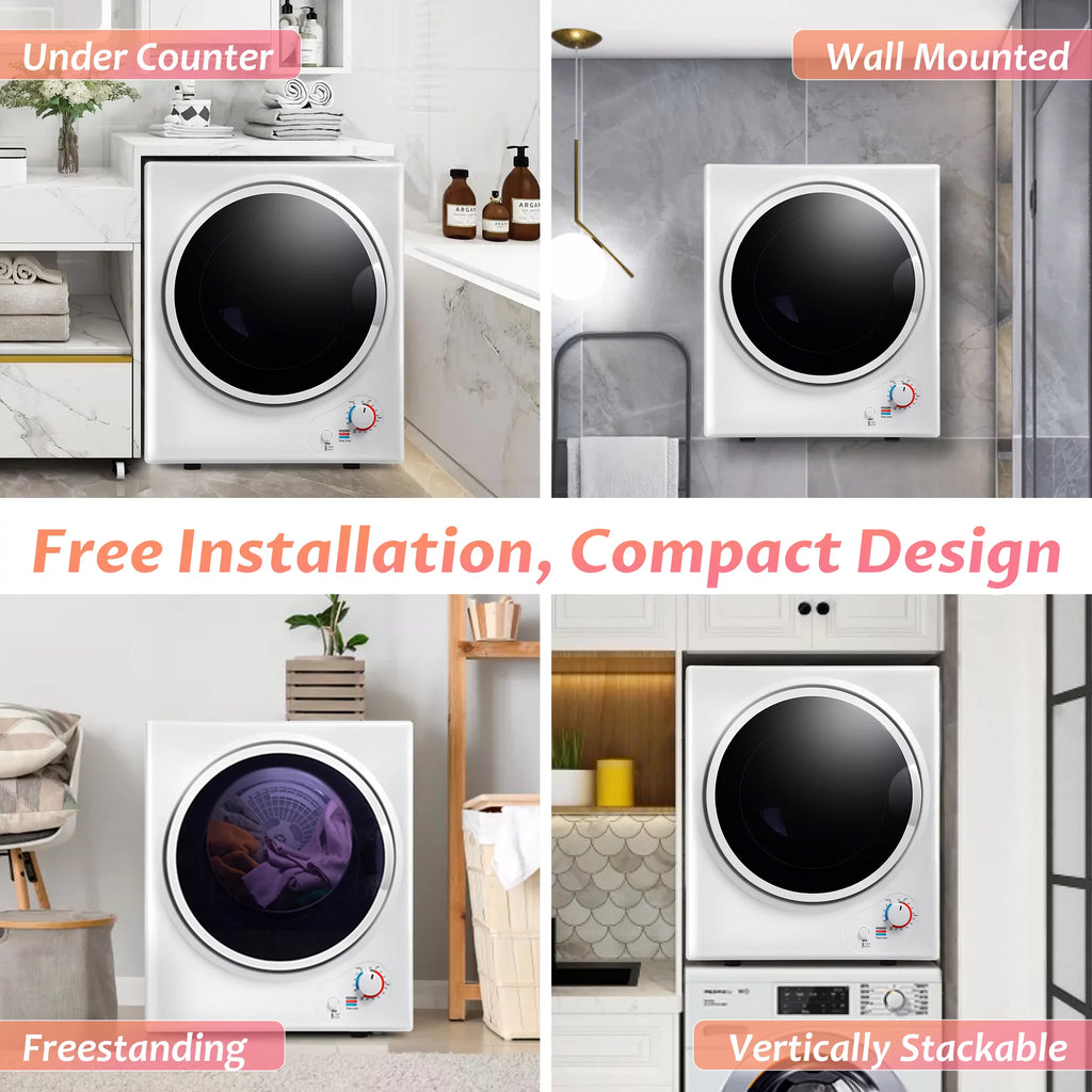 850W Portable Front Load Electric Clothes Dryer with 5 Drying Modes Y5778
