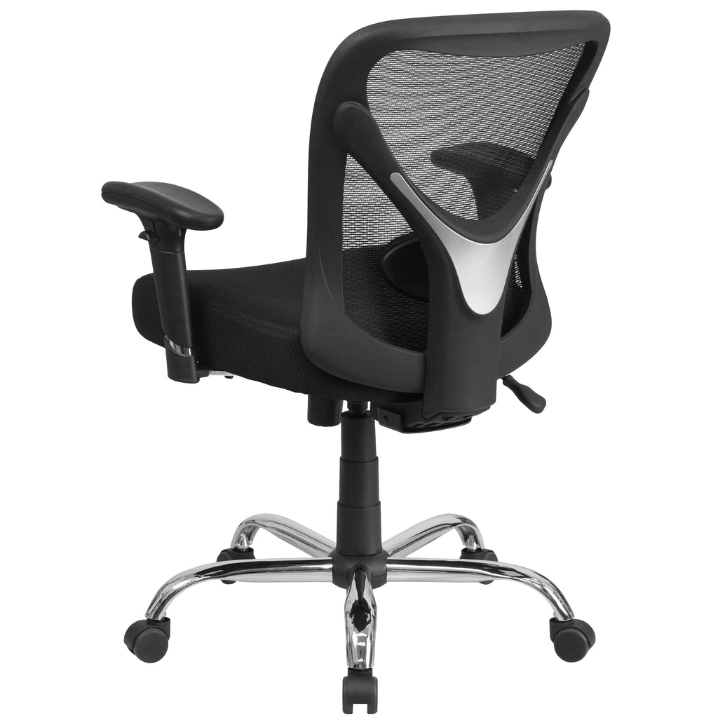 Black Mesh Ergonomic Task Office Chair with Adjustable Back and Arms Y307