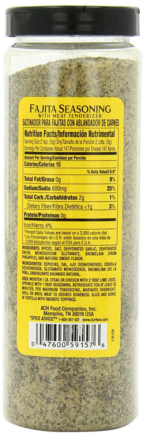 Fajita Seasoning with Meat Tenderizer, 26-Ounce G96787