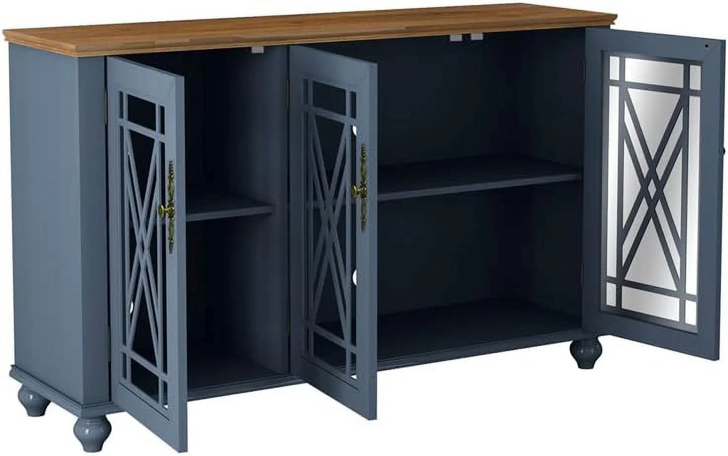 Vintage Wood Kitchen Accent Buffet Sideboard Cabinet Q87244