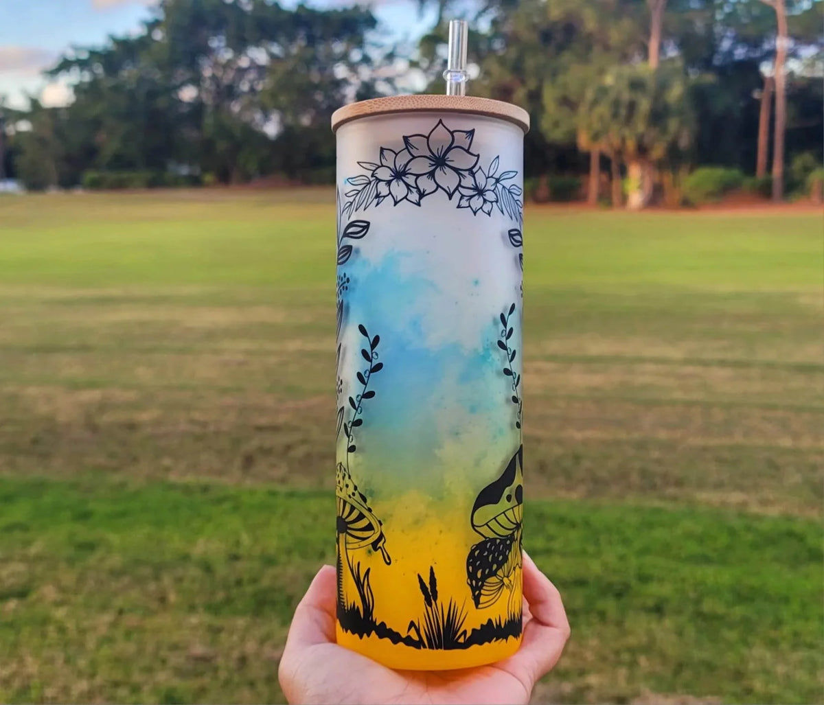 24 oz Mushroom Beer Can Glass Z73867