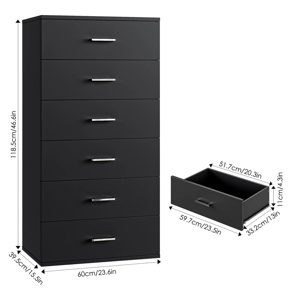 White 6 Drawer Wood Dresser W28392