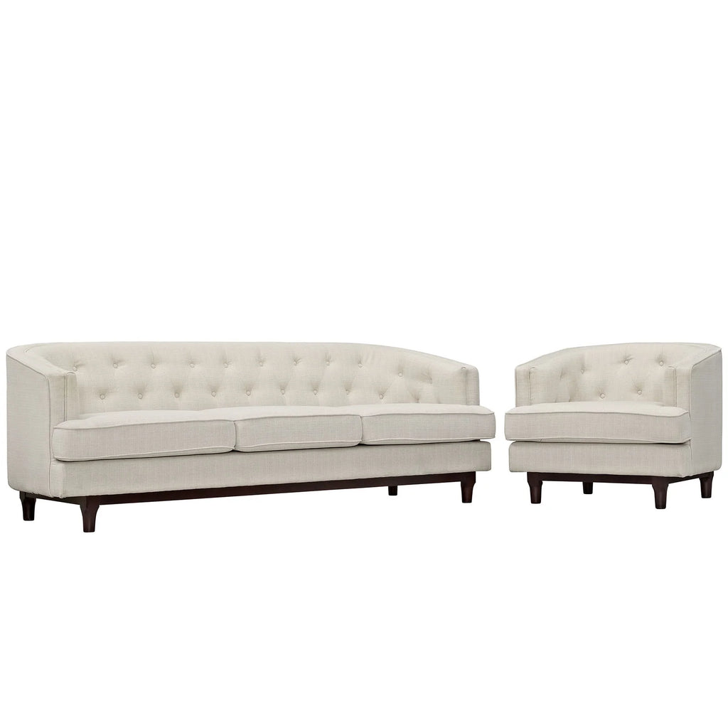 Beige Fabric Sofa Set of Two I4778