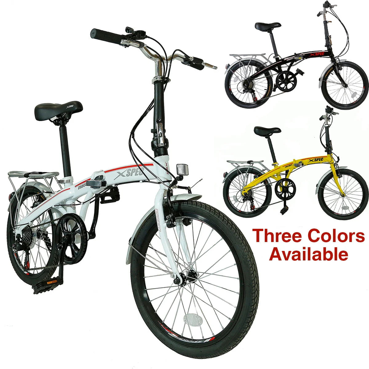 White 7 Speed Folding Compact Bike K221547
