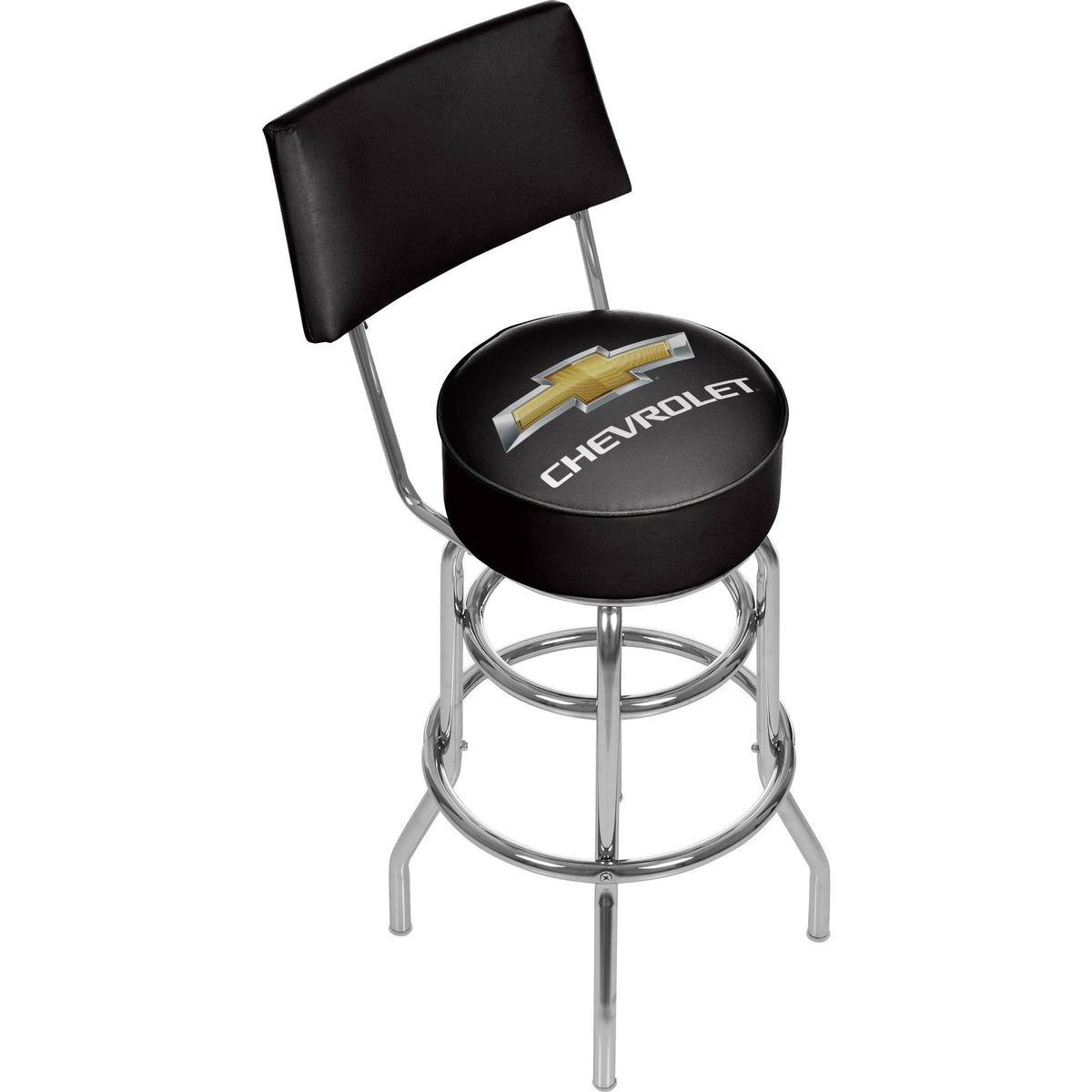 Black Padded Bar Stool with Back D676799