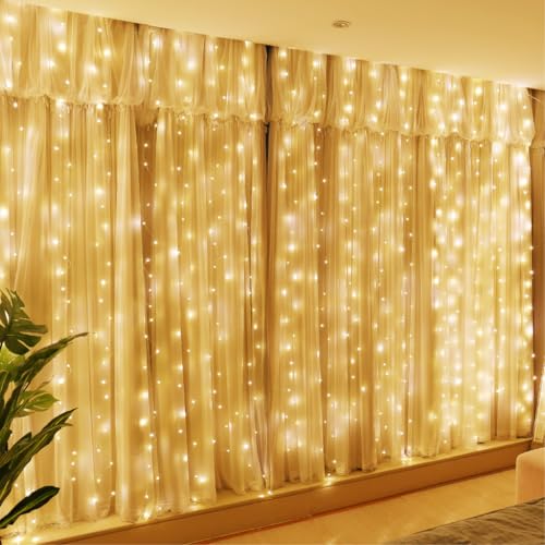 300LED Warm White Fairy Curtain Lights 2 Pack Z33498