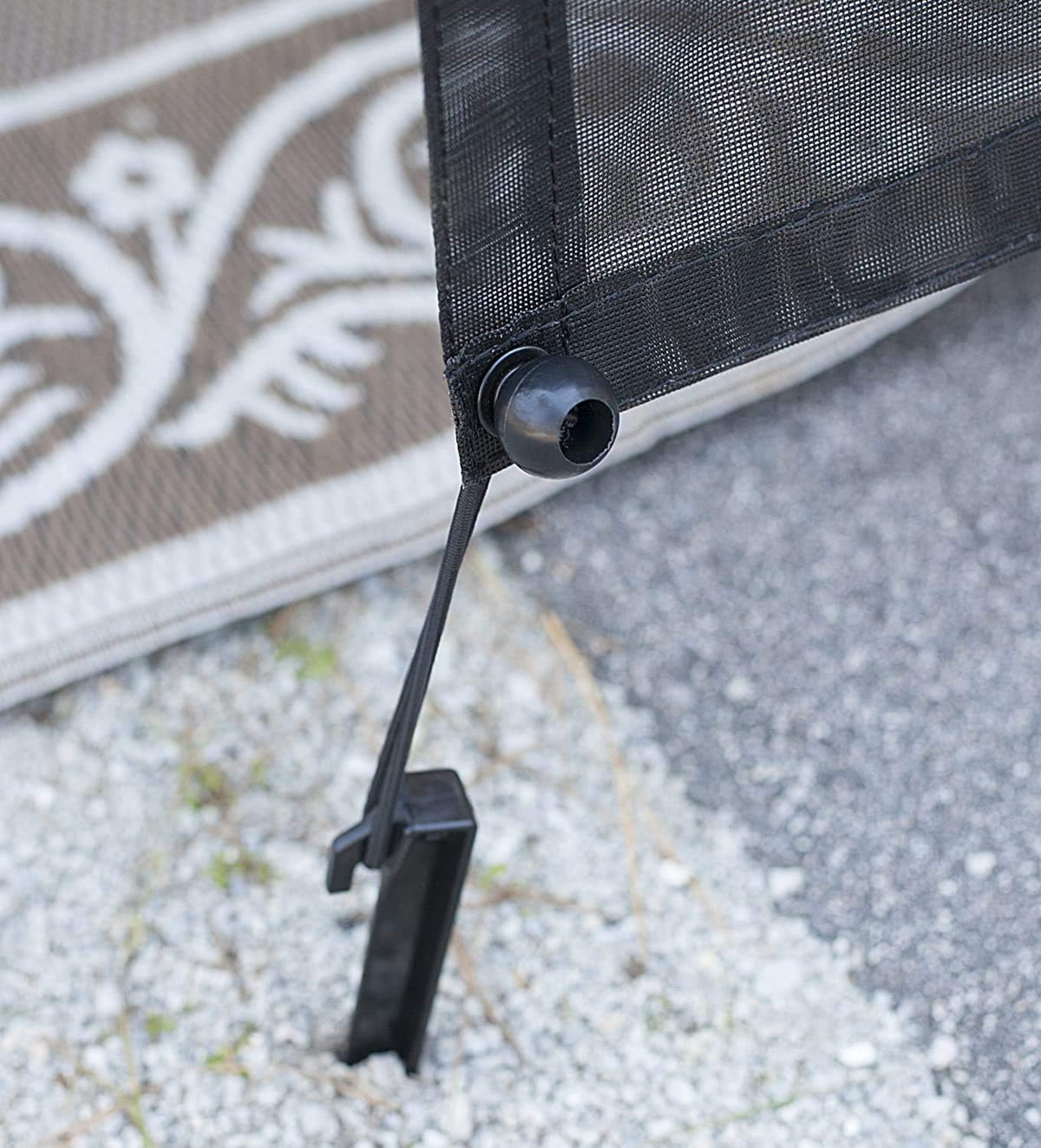 Black Mesh RV Awning Shade Screen with Zipper 19' x 9' S377924