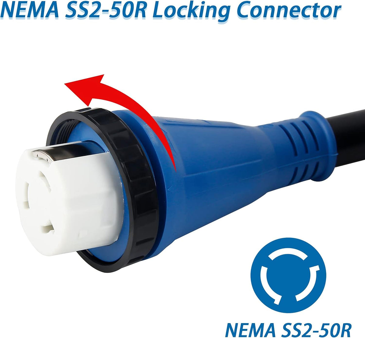 50 Amp 25 Feet RV Power Extension Cord Blue U319