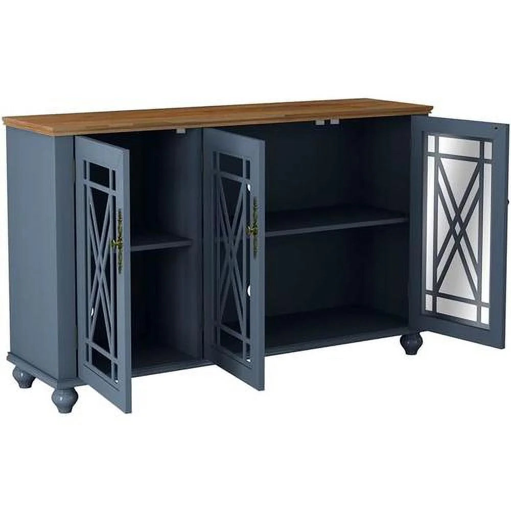 Vintage Wood Kitchen Accent Buffet Sideboard Cabinet Q87244