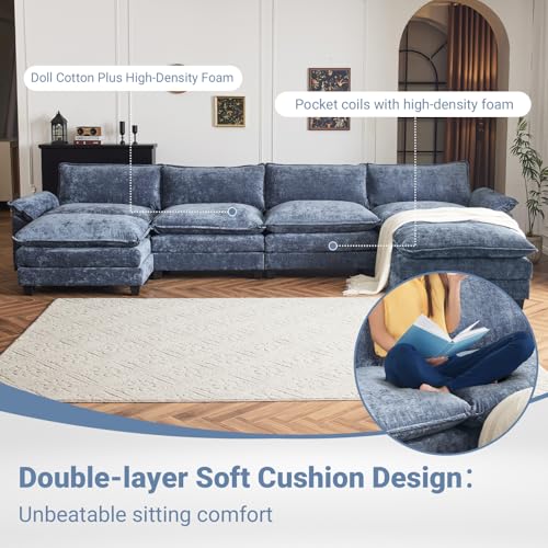 87" Convertible L-Shaped Sectional Sofa with Ottoman K828791