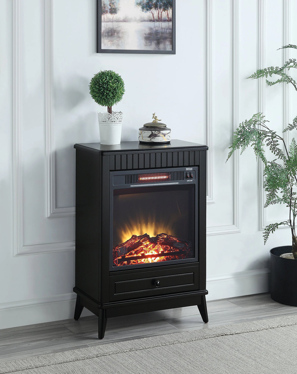 Black Electric Fireplace L72207