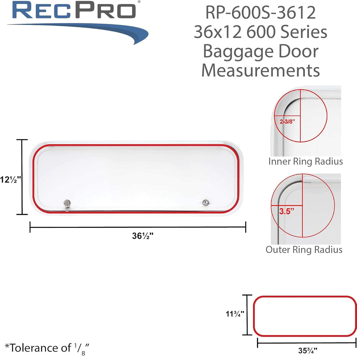 36 Wide x 12 High Baggage Door with Rounded Corners C514757