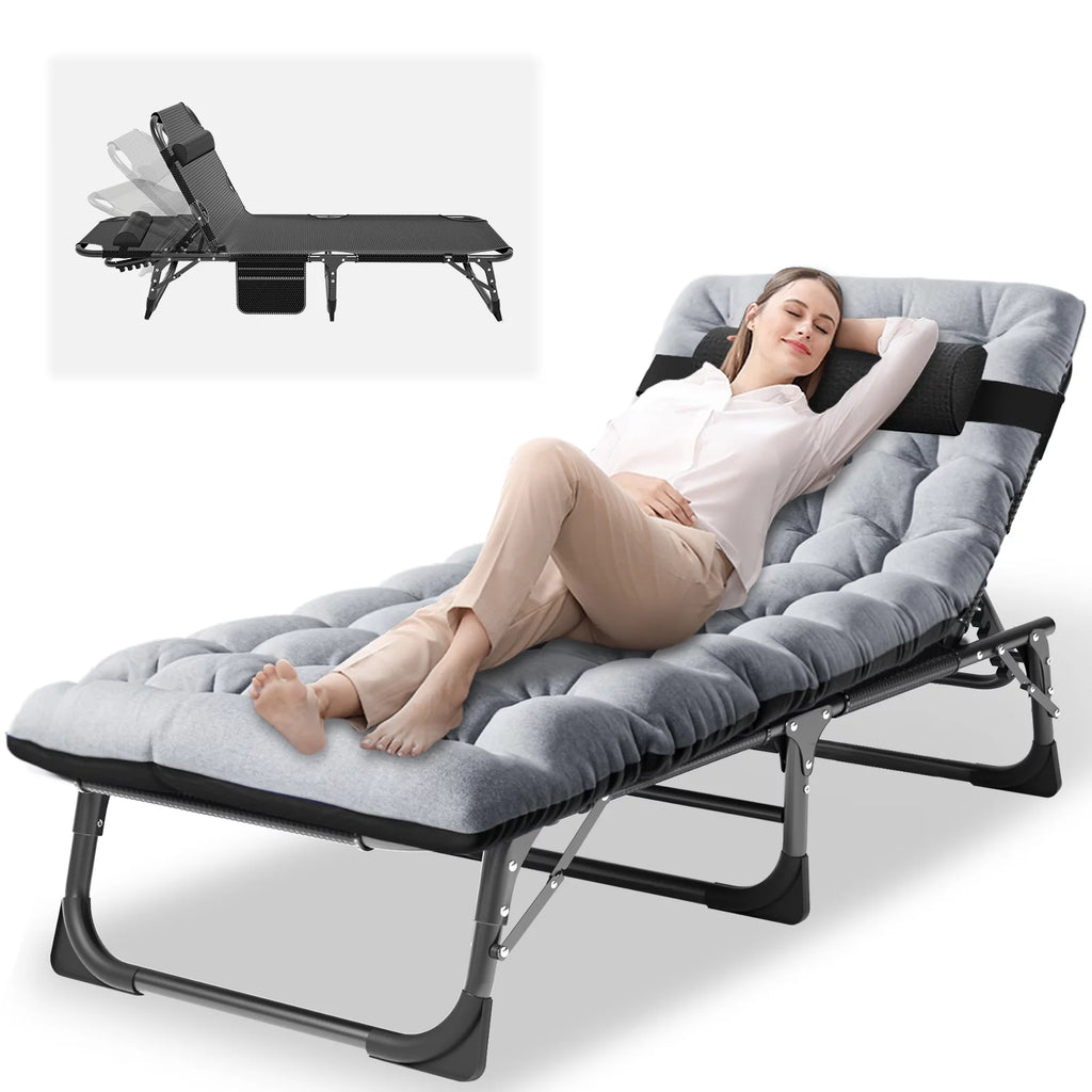 Folding Camping Cot with Mattress and Pillow D316