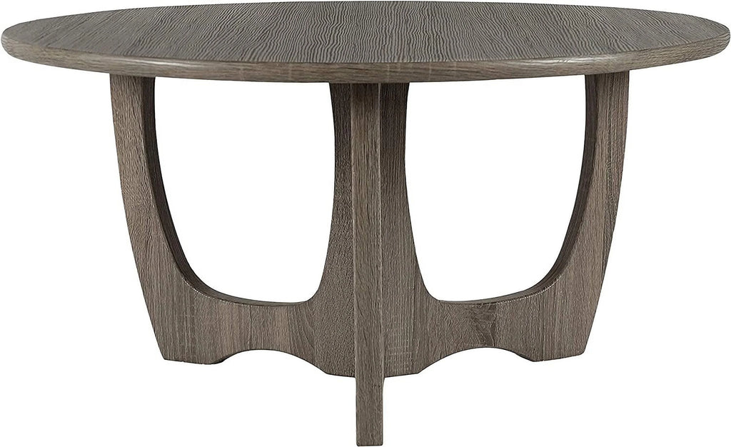 Round Wooden Coffee Table 35.5 x 18 Inches Gray F936