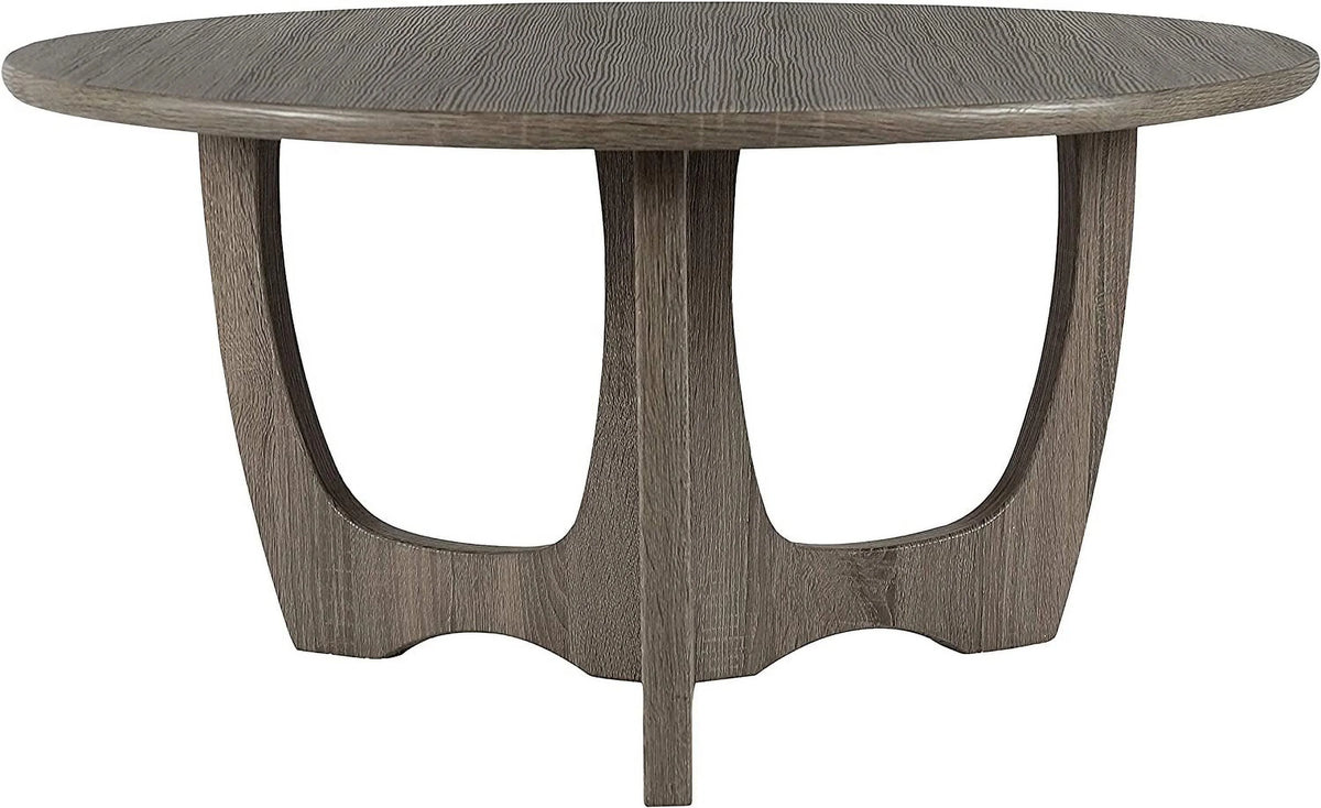 Round Wooden Coffee Table 35.5 x 18 Inches Gray F936